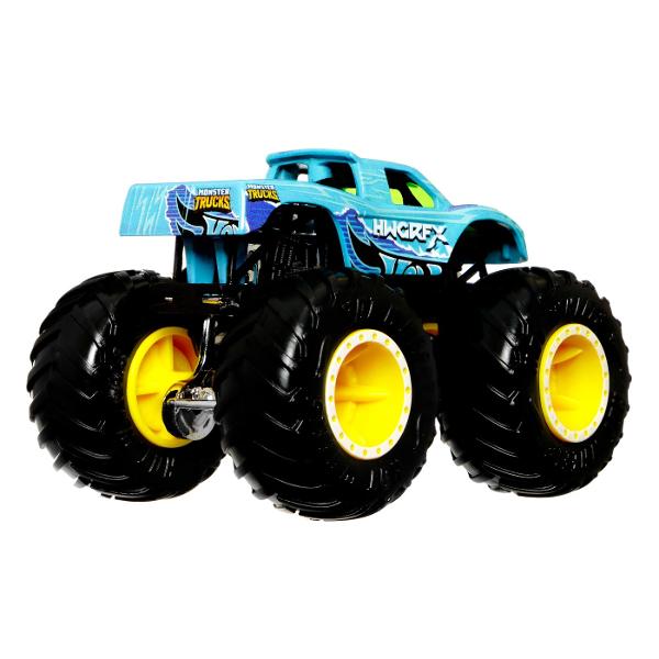 Camioanele Hot Wheels Monster Trucks 164 Color Shifters Trucks ofera zdrobire si prabusire cu bonusul a doua decoruri pe un singur camion Pur si simplu scufundati camionul Color Shifters in apa rece ca gheata pentru a-si schimba in mod magic aspectul initial apoi schimbati-l inapoi scufundandu-l in apa calda Repetati procesul de mai multe ori pentru a alterna modelele Avand la dispozitie atat de multe Camioane Monster Color Shifters minunate copiii vor dori sa le adune pe toate Fiecare se 
