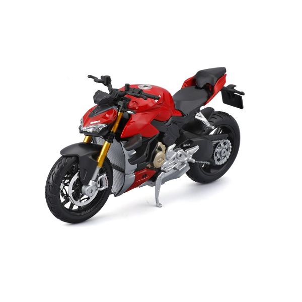 Traieste experienta supersport la scara redusa cu aceasta motocicleta in miniatura Ducati parte din gama exclusivista Maisto Special Edition Reprodusa la scara 118 aceasta replica surprinde perfect spiritul unei legende pe doua roti recunoscuta pentru viteza agilitate si designul agresiv Construita din metal turnat die-cast cu elemente din plastic de calitate motocicleta impresioneaza prin atentia la detalii carenaj aerodinamic motor fin conturat suspensii realiste si evacuare 