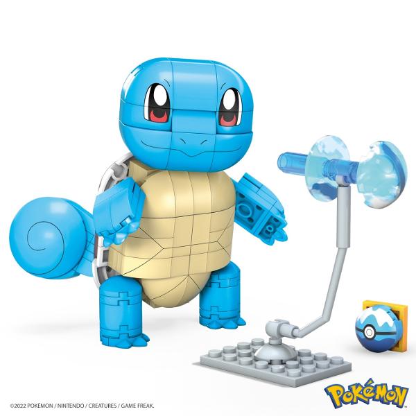 1 figurina Pokemon construibila cu o dimensiune mai mare Alegeti dintre personaje precum Charmander Mew si Meowth fiecare vandut separat Fiecare Pokemon vine cu propriul accesoriu tematic Ideale pentru varsta de 7 ani in sus aceste jucarii de constructie ofera experiente de constructie si joaca pentru a dezvolta creativitatea si abilitatile de rezolvare a problemelor Acest pachet contine Squirtle