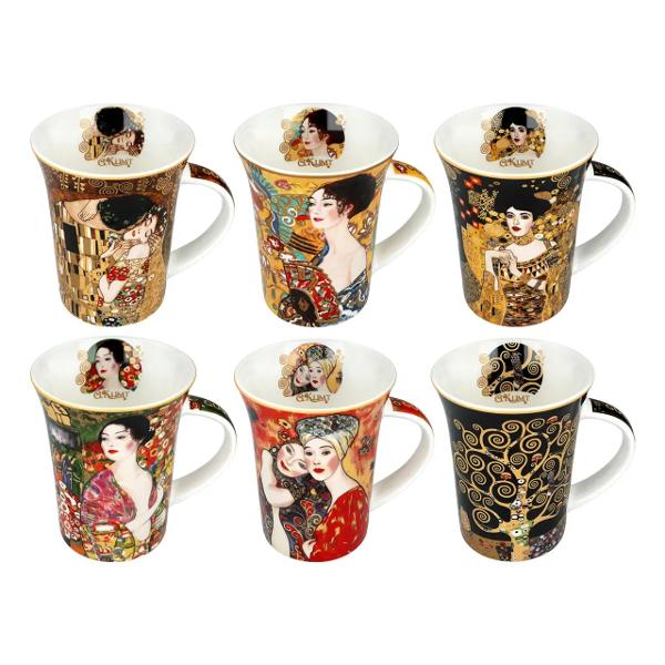 Savureaza bauturile calde cu stil cu acest set de 6 cani din portelan inspirate de operele lui Gustav Klimt Fiecare cana imbina&nbsp;design artistic&nbsp;cu&nbsp;functionalitate oferind o experienta eleganta la fiecare folosirestrong 