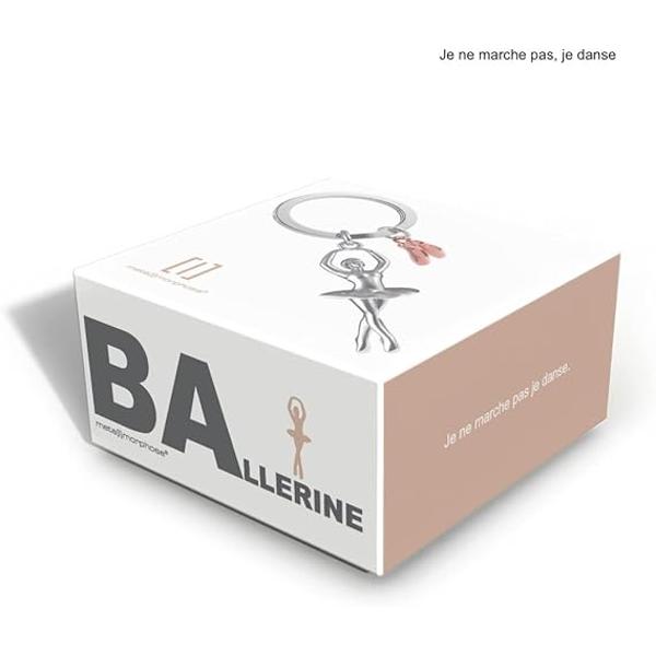 Breloc Balerina argintiu cu accesoriu pantofi balet MTM22002