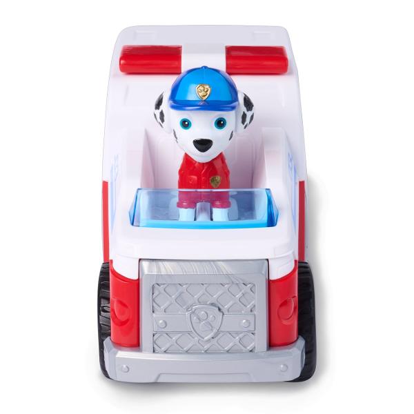 PATRULA CATELUSILOR CAUTARE SI SALVARE SET FIGURINA SI VEHICUL este un set de joaca inspirat din aventurile echipei de salvare concepute pentru copiii de peste 3 ani Fiecare set include un personaj indragit din Patrula Catelusilorl si vehiculul sau specific de interventie realizat in culori autentice si cu detalii fidele serialului animat Vehiculul este prevazut cu roti functionale si elemente mobile oferind o experienta de joaca dinamica si interactiva Figurina este articulata si usor de 