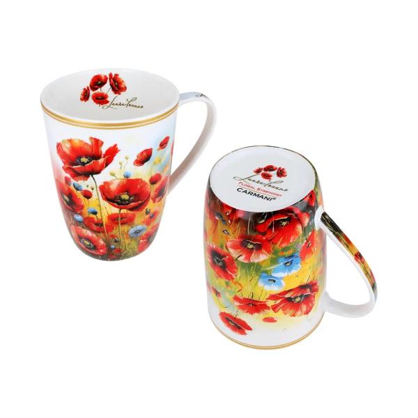 Can&259; elegant&259; din por&539;elan fin cu o capacitate generoas&259; de 600 ml decorat&259; cu un delicat motiv &bdquo;Paji&537;te cu flori&rdquo; semnat de artista Laura Lozano Designul floral plin de culoare &537;i naturale&539;e aduce &icirc;n prim-plan frumuse&539;ea unei paji&537;ti &icirc;nflorite cre&acirc;nd o atmosfer&259; relaxant&259; &537;i plin&259; de prospe&539;imeCana este 