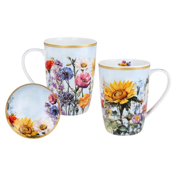 Can&259; elegant&259; din por&539;elan fin cu o capacitate generoas&259; de 600 ml decorat&259; cu un delicat motiv &bdquo;Paji&537;te cu flori&rdquo; semnat de artista Laura Lozano Designul floral plin de culoare &537;i naturale&539;e aduce &icirc;n prim-plan frumuse&539;ea unei paji&537;ti &icirc;nflorite cre&acirc;nd o atmosfer&259; relaxant&259; &537;i plin&259; de prospe&539;imeCana este 