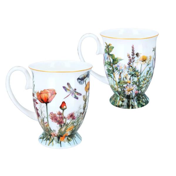 Set deosebit format din 2 c&259;ni din por&539;elan fin cu o capacitate de 280 ml fiecare decorate cu un elegant motiv &bdquo;Flori S&259;lbatice&rdquo; semnat de artista Laura Lozano Designul delicat inspirat din frumuse&539;ea naturii aduce &icirc;n prim-plan flori colorate &537;i detalii artistice care transform&259; fiecare moment de relaxare &icirc;ntr-o experien&539;&259; pl&259;cut&259;C&259;nile 