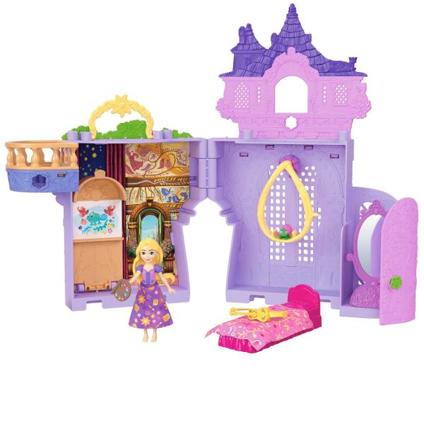 Setul Disney Princess Rapunzel recreeaza lumea magica din povestea printesei Rapunzel intr-un format compact si interactiv Setul include o mini figurina Rapunzel si elemente de decor inspirate din celebrul turn din poveste Piesele pot fi asamblate pentru a crea o scena de basm plina de culoare iar structura modulara permite extinderea si conectarea cu alte seturi din colectia Storytime Stackers Detaliile inspirate din universul Disney culorile vibrante si accesorii tematice incurajeaza 