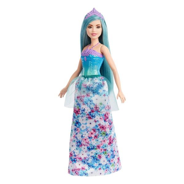 Papusile printesa Barbie&trade Dreamtopia cu aspect de basm le permit copiilor sa descopere o lume de povesti magice si sa experimenteze aventuri regale Aceste papusi printesa Barbie&reg cu un corset stralucitor cu efect de ombre si o fusta lunga de printesa cu imprimeu floral colorat si strat de tul inspira povestirea Pantofii asortati si o tiara detasabila cu detalii asemanatoare unei bijuterii completeaza aspectul regal Cu culorile curcubeului si detalii fantastice papusile 