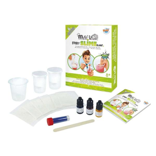 Realizeaza-ti propriile mixturi lipicioaseAmesteca pudra cu apa si vei obtine amestecul preferatSetul contine 6 plicuri de pudra 3 culori&nbsp; albastru rosu si galben  sclipici un pahar gradat pentru masurarea cantitatilor spatula pentru amestecare 2 pahare pentru depozitare si instructiuni ilustrate color cu 6 activitati&nbsp;Dimensiune cutie 20 x 6 x 25 cmGreutate 231 gVarsta recomandata de 