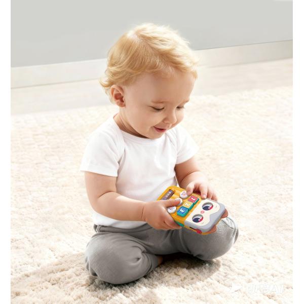 Jucarie educativa interactiva tip mini tablita de joaca Bufnita conceputa pentru a stimula dezvoltarea cognitiva si senzoriala a copiilor mici Produsul are un design atractiv in forma de bufnita cu culori vii si elemente tactile care capteaza atentia si incurajeaza explorarea Panoul frontal include butoane numerotate simboluri si imagini care declanseaza sunete si melodii contribuind la invatarea numerelor formelor si asociatiilor vizuale In partea inferioara este integrat un element 