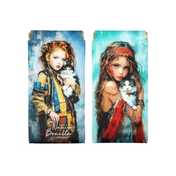 Etui pentru ochelari Natalia Bonilla Povestile Pisicilor Clara si Mia 9x18 cm 0210328