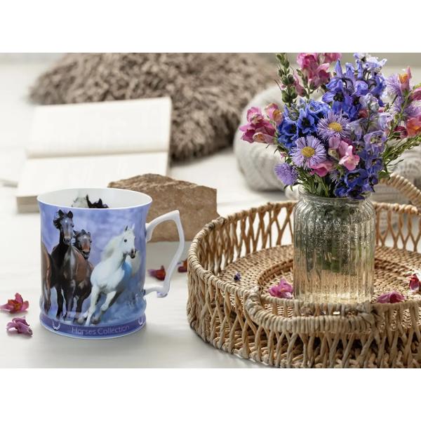 Cana din portelan cu cai 480 ml 2415507