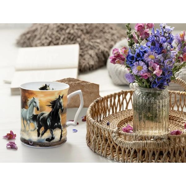 Cana din portelan cu cai 480 ml 2415504