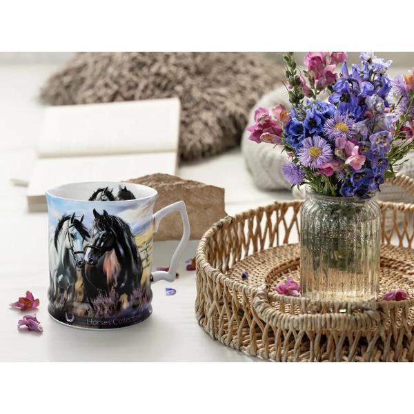 Cana din portelan cu cai 480 ml 2415501