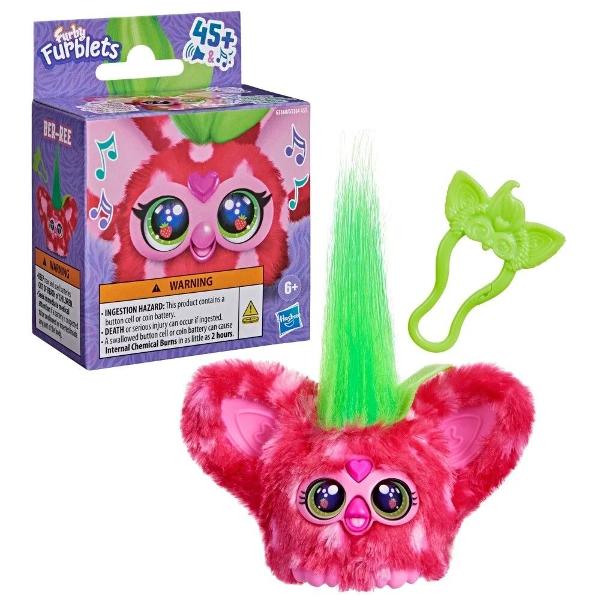 Jucarie interactiva tip Furblets Ber Ree Capsuna compacta si usor de transport conceputa pentru distractie rapida si interactiune muzicala Produsul reda peste 45 de sunete si efecte audio oferind o experienta dinamica prin activarea diferitelor functii tactile Designul colorat si expresiv atrage atentia iar dimensiunea redusa permite utilizarea oriunde acasa sau in deplasare Este realizat din materiale rezistente potrivite pentru utilizare frecventa Produsul functioneaza pe baza de 