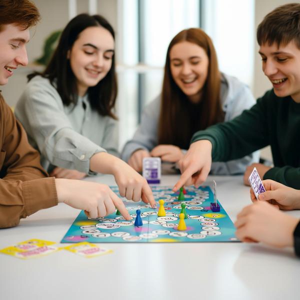 Party Game Trilogy este un joc de societate dinamica si distractiv care aduce impreuna trei jocuri clasice intr-unul singur oferind experienta variata si pline de energie pentru intreaga familie sau grupuri de prieteni Trilogia jocurilor de societate combina trei dintre cele mai indragite tipuri de joc desen sketching mima charades si descriere guess the word punand la incercare creativitatea imaginatia si spiritul echipamentului participantilor Jucatorii trebuie sa deseneze sa 