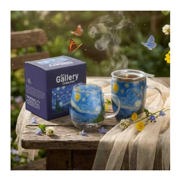 Can&259; de sticl&259;&nbsp;&nbsp;STARRY NIGHT inspirat&259; de pictura lui Van Gogh&nbsp;&nbsp;din colecti&nbsp;&nbsp;Galeria de Art&259;&nbsp; este fabricat&259; din cristal f&259;r&259; plumb combin&acirc;nd elegan&539;a cristalului clasic cu siguran&539;a tehnologiei moderne Acest material impresioneaz&259; prin claritatea 
