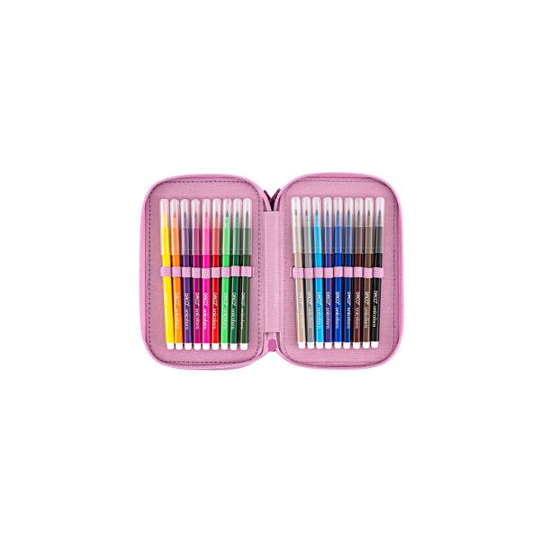 Penar &537;colar triplu echipat DACO &ndash; model c&259;&539;el &bdquo;Hug Me&rdquo; 46 piese 3 compartimente lilaPenarul &537;colar&nbsp;DACO&nbsp;este alegerea ideal&259; pentru elevii care au nevoie de un set complet &537;i bine organizat pentru &537;coal&259; Cu un design atractiv &icirc;n nuan&539;e de 