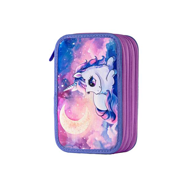 Penar &537;colar triplu echipat DACO &ndash; model Unicorn Magic 46 piese 3 compartimente movPenarul &537;colar&nbsp;DACO &ndash; Unicorn Magic&nbsp;este alegerea perfect&259; pentru copiii care iubesc universul magic &537;i culorile pastel Decorat cu un unicorn adorabil pe fundal de poveste &icirc;n nuan&539;e de roz 
