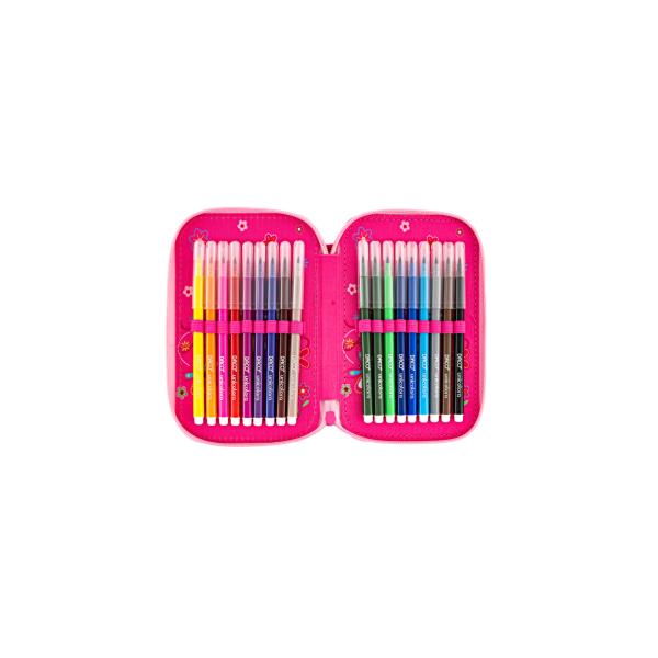 Penar &537;colar echipat dublu &ndash; model floral roz compartimentatPenarul &537;colar dublu Fluturi &537;i Flori este alegerea ideal&259; pentru fetele care prefer&259; accesorii colorate &537;i vesele pentru organizarea rechizitelor Designul &icirc;n nuan&539;e de roz decorat cu flori &537;i fluturi ofer&259; un aspect delicat &537;i atractiv perfect pentru 