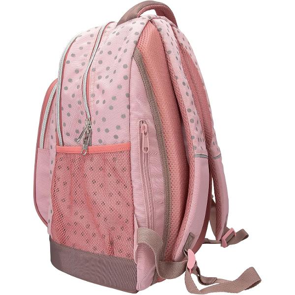 Rucsac pentru fete la &537;coal&259; timp liber c&259;l&259;torii &537;i via&539;a de zi cu ziDesign TOPModel Dots de la Depesche &ndash; &icirc;n roz cu motiv de model model cu buline &537;i sclipicispan 