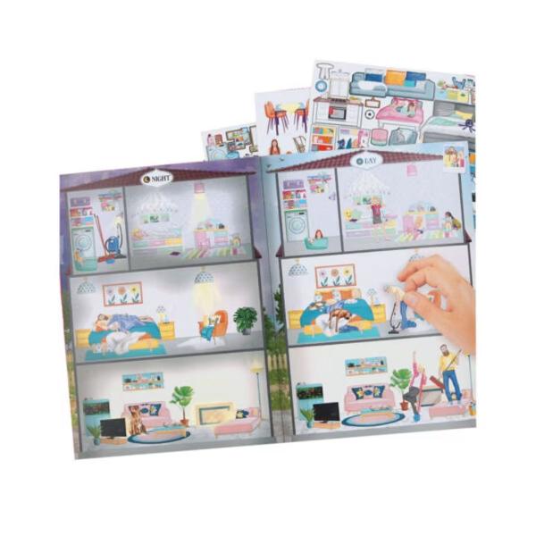 Carte de colorat si autocolante pentru fete si baieti Carte pentru a decora camere case si apartamente 24 de pagini detaliate pentru a crea lipi si completa Include 2 autocolante din hartie fata-verso si 1 autocolant fata-verso cu multe autocolante decorative pentru mobilier pentru a decora colecta sau schimba cu prietenii si scoala&nbsp;