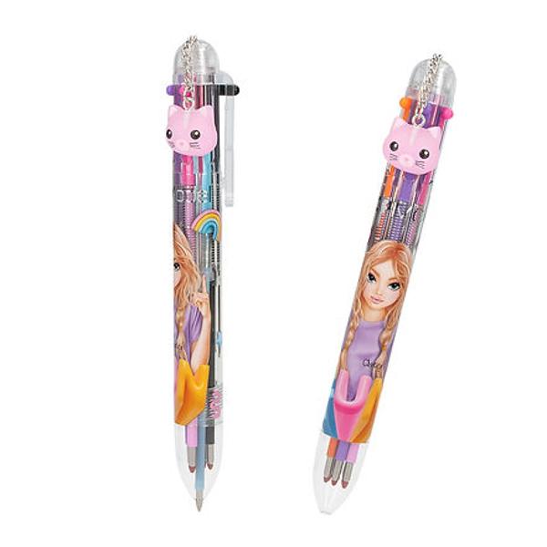 1 stilou 6 culori Pixul cu gel TOPModel scrie In negru rosu portocaliu violet roz si albastru In functie de ce plumb este Impins In jos Doua modele cu litere FUN motiv model si pandantiv pisica si cu litere JOY motiv model si pandantiv cu capsuni