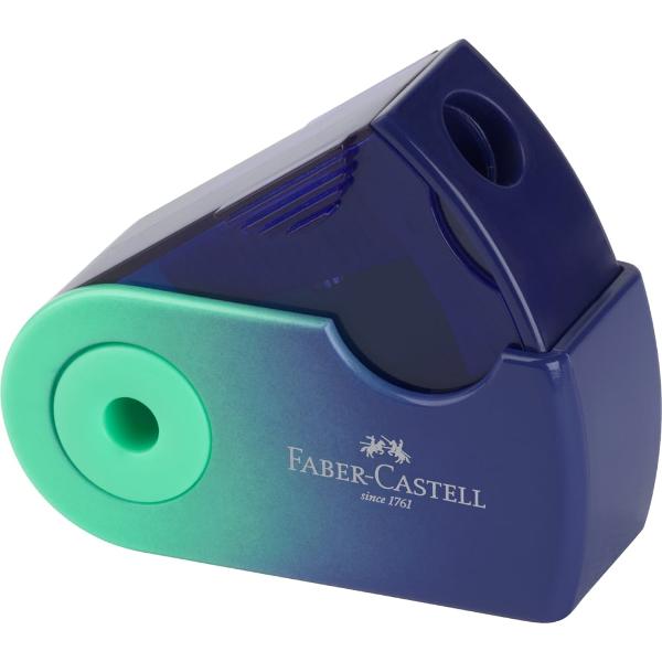 Ascutitoare plastic simpla sleeve mini gama Flow de la Faber-Castell Container pentru reziduuri Forma ergonomica pentru ascutire usoara Surub de siguranta Pentru creioane grafit si colorate standard Culori in trei nuante cu efect gradientAtentie Pretul afisat este per bucata Nu se poate alege culoarea