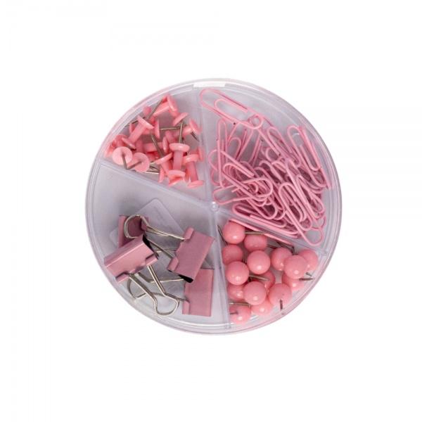 Setul de accesorii pentru birou CNX 62 piese diverse culori este o solu&539;ie practic&259; pentru organizarea documentelor &537;i men&539;inerea unui spa&539;iu de lucru ordonat Setul con&539;ine agrafe ace cu g&259;m&259;lie ace pentru tabl&259; &537;i clipsuri &icirc;n culori variate fiind ideal pentru utilizare la birou acas&259; sau la &537;coal&259; Accesoriile sunt fabricate din materiale rezistente &537;i sunt potrivite pentru activit&259;&539;ile 