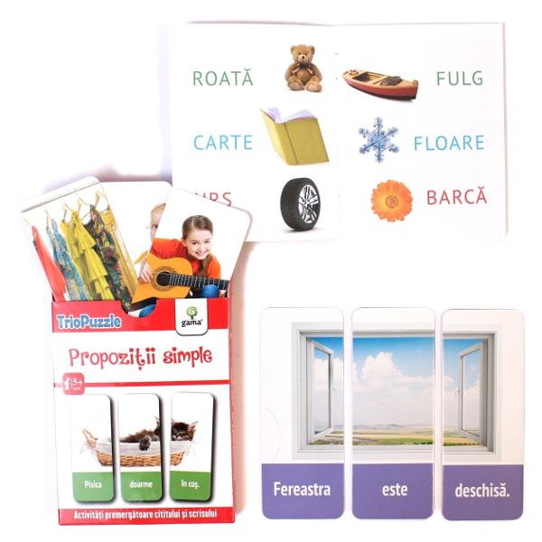 Pachetul con&539;ine &bull; o mini-carte cu jocuri &537;i indica&539;ii pentru p&259;rin&539;i;&bull; 60 de carduri care trebuie identificate &537;i grupate c&acirc;te trei pentru a recompune 20 de serii corecteCardurile preg&259;tesc copilul pentru cititul cursiv &537;i pentru scris