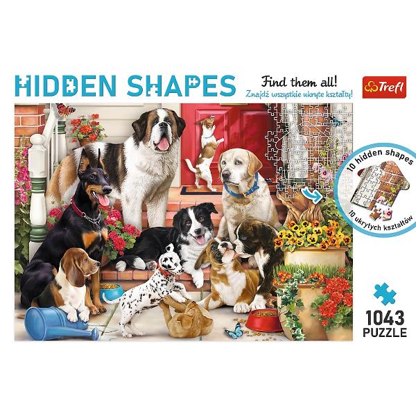 Seria Hidden Shapes este o doza dubla de distractie Rezolva puzzle-uri si descopera forme ascunse Jocul cainelui ascunde 10 forme unice care sunt vizibile doar dupa aranjarea puzzle-ului Distreaza-te si gaseste-le pe toate Dupa aranjare se va crea o poza cu dimensiunile de 683x480 mm Puzzle-urile sunt destinate adultilor sau copiilor cu varsta peste 14 aniUn puzzle de calitate trebuie sa fie relaxant si distractiv Aranjarea unui puzzle  este o modalitate deosebita de dezvoltare a 