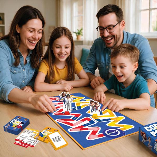 Copiii si parintii se intrec intr-un joc captivant de cultura generala dedicat Romaniei Copii vs Parinti  Trivia despre Romania este conceput pentru intreaga familie si combina competitia distractia si invatarea intr-un format dinamic cu sute de intrebari despre tara noastra Crezi ca stii totul despre Romania Acum este momentul sa demonstrezi Copiii si adultii raspund la intrebari adaptate jocului iar fiecare raspuns corect ii poate aduce mai aproape de linia de sosire Copii stiti care 