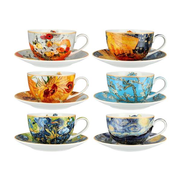Bucur&259;-te de savoarea cafelei sau a ceaiului &icirc;ntr-o companie artistic&259; de excep&539;ie cu setul de 6 ce&537;ti Van Gogh &ndash; Inspira&539;ie picturi Inspirat de operele celebrului pictor Vincent van Gogh acest set deosebit aduce culoarea expresivitatea &537;i frumuse&539;ea artei impresioniste &icirc;n fiecare moment de relaxareFiecare cea&537;c&259; este decorat&259; cu 