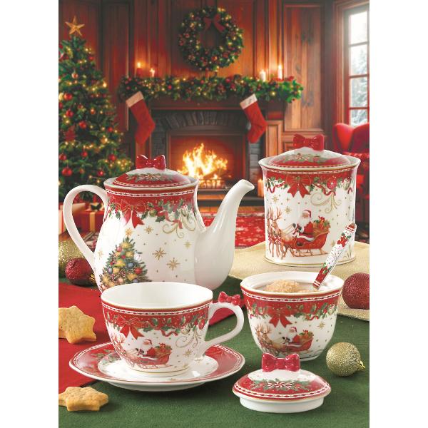 Bucur&259;-te de magia s&259;rb&259;torilor de iarn&259; cu cana din por&539;elan Easy Life colec&539;ia Christmas Heritage un accesoriu elegant &537;i plin de farmec perfect pentru momentele de relaxare din sezonul festivRealizat&259; din por&539;elan de calitate cana se remarc&259; prin designul s&259;u inspirat de atmosfera tradi&539;ional&259; a Cr&259;ciunului Cu o capacitate 