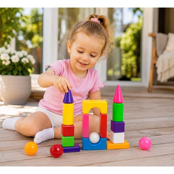Primele descoperiri in lumea constructiilor incep cu setul colorat &bdquoCity Life Mini Plasa 1&rdquo Acest set este creat special pentru micii exploratori care adora sa construiasca sa experimenteze si sa inventeze propriile creatii Datorita pieselor mari si colorate copilul poate construi cu usurinta turnuri casute arcade si alte structuri interesante dezvoltandu-si imaginatia si creativitatea Jocul cu acest constructor ajuta la dezvoltarea motricitatii fine coordonarii 