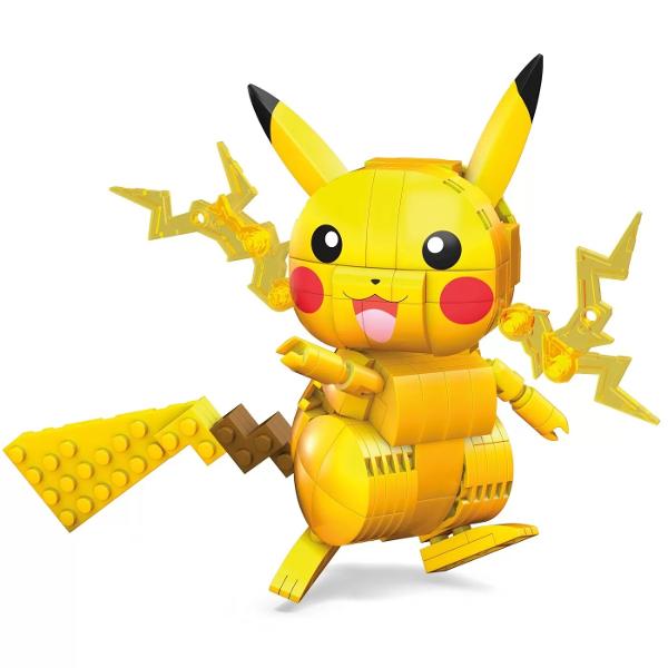 Construieste batalii si mai mari cu acest set de constructie Pikachu Acest Pok&eacutemon de tip Electric are o inaltime de peste 10 cm si poate crea o serie de pozitii eroice atunci cand il asezi in diferite pozitii pregatite pentru lupta Acest Pikachu modelat fidel include detalii de atac de tip Electric pe obraji pentru o experienta de constructie socant de autentica Ideal pentru varsta peste 6 ani