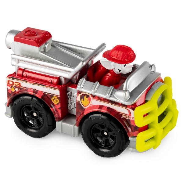 Misiunele de salvare se desfasoara acum mai repede ca niciodata cu vehiculele PAW Patrol True Metal Aceste vehicule metalice la 1 la 55 arata la fel ca vehiculele PAW Patrol din serialul TV de succes Cu detalii si grafica autentice roti de lucru si material metalic turnat sub presiune vehiculele True Metal sunt gata pentru salvarea rapida Impingeti vehiculul cu mana sau lansati-l inainte pentru aventuri de mare viteza In acest pachet este personajul Marshall cu masina sa de pompieri
