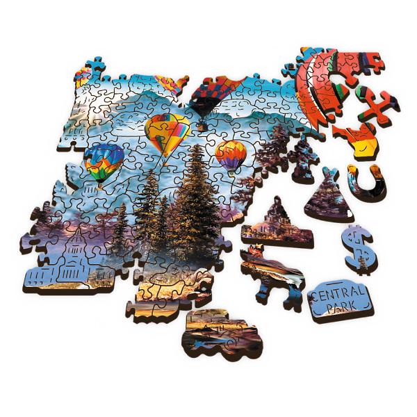 Esti un pasionat de puzzle-uri Puzzle-urile din lemn WOOD CRAFT de la Trefl au fost create doar pentru tine Folosind formatul unic de puzzle si figurile puzzle originale asamblati setul uzzle-urile din lemn cu forme neregulate sunt o alternativa ideala la puzzle-urile traditionale Setul este format din 1000 de elemente printre care au fost ascunse pana la 100 de piese de  puzzle in diferite forme Gasirea lor este o mare distractie suplimentara Fiecare piesa de puzzle are un model 