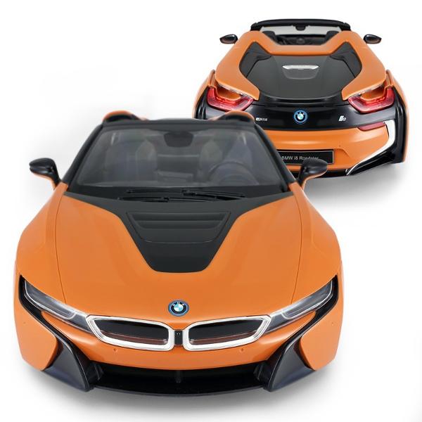 Copilul dumneavoastra se poate juca in voie cu masina cu telecomanda BMW I8 scara 1 la 12  oferita de brandul international Rastar Nicio cursa nu este imposibil de castigat cu acesta masinuta replica oficiala cu licenta a modelului original construita cu mare atentie la detalii Masinuta are proportiile ideale pentru momente pline de distractie si amuzament avand dimensiunile in centimetri dupa cum urmeaza  3818108Masinuta functioneaza pe frecventa de 27145MhzAlimentarea se face 