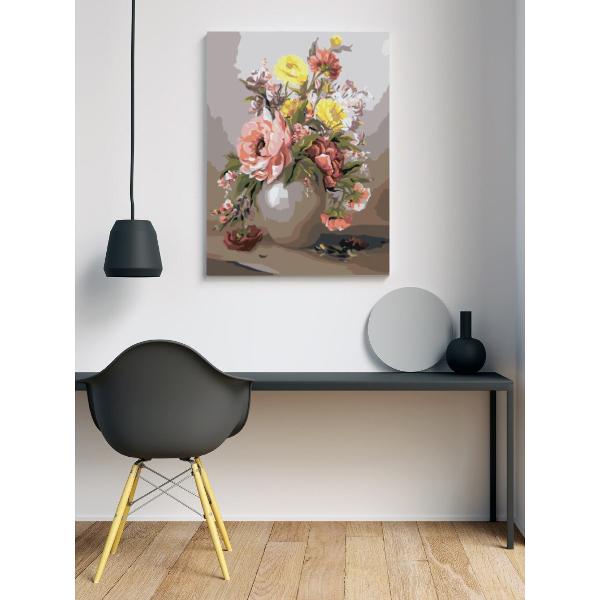 Setul de pictura pe numere te poate scufunda partial in lumea fanteziilor tale si iti ofera posibilitatea de a patrunde mai mult in lumea artei de a petrece placut si productiv timpul liberDe asemenea rezultatul muncii poate sa se transforme in decor pentru casa sau o ideie minunata de cadouCe contine setul de pictura pe numere- Un desen contur cu indicarea numarului culorii Fiecare celula de contur a imaginii este numerotata si 