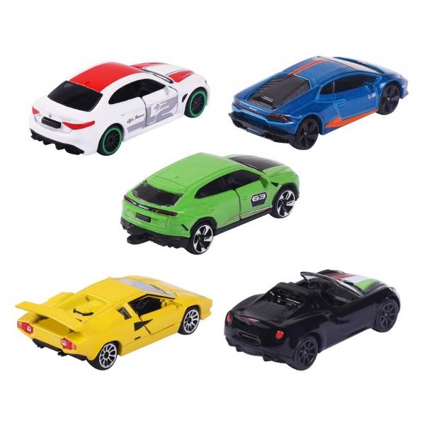 Set 5 masinute din metal Dreams Italy lungime 75 cmMajorette - Dream Cars Italy - 5 masini italiene de jucarie ca set cadou modele de masini pentru colectionari sau copii de la 3 aniSetul cadou Dream Cars Italy contine cinci masini de vis italiene realiste si de inalta calitate Alfa Romeo 4C Spider Lamborghini Countach LP 400 Lamborghini Huracán Avio Lamborghini Urus si Alfa Romeo Giulia