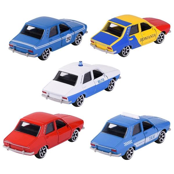 Detalii Set Majorette Dacia 1300 cu 5 masinuteCaracteristiciMasinuta Majorette Dacia 1300 este recomandat copiilor incepand cu varsta de peste 3 aniMasinuta Dacia imita perfect modelul real Dacia 1300 Pentru ca modelul sa para cat mai real usile masinutelor se deschidSetul contine 5 masinute Dacia 1300Varsta recomandata 3 ani Lungime masinuta 75 cm