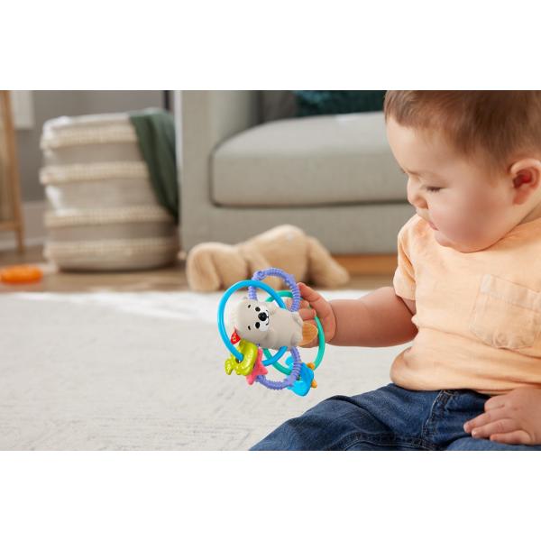 Jucarie pentru dentitie cu tematica vidra cu inele flexibile special concepute pentru ca mainile mici sa le apuce si sa se rasuceasca Inele de dentitie texturate fara BPAPrindeti si scuturati vidra pentru sunete distractiveCoada din material moale pentru un joc senzorial suplimentarAjuta la intarirea abilitatilor motorii fine si la implicarea simturilor in dezvoltare pentru bebelusii cu varsta de la 3 luni in sus