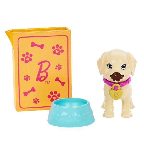 Kitul de adoptie Barbie te invata sa ai grija animale impreuna cu papusa Barbie 2 catelusi accesorii si functie de schimbarea culorii Umple un castron cu apa cu gheata si da-l puiului tau de catel apoi urmareste cum fata lui se &bdquomurdareste&rdquo Foloseste apa fierbinte pentru a o schimba din nou si continua sa te bucuri de acest efect Da-i celui mai mare catelus o sticla plina cu apa rece ca gheata si el va face pipi pe saltea unde tehnologia de schimbare a culorii iti va 
