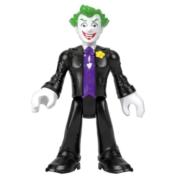 Tinerii fani ai lui Batman isi pot duce luptele DC Super Hero versus DC Super-Villain la culmi epice cu aceasta figurina imaginext® DC Super Friends The Joker XL de la Fisher-Price® Avand o inaltime de 25cm si avand gatul umerii picioarele si incheieturile complet mobile aceasta jucarie The Joker foarte mare le permite copiilor sa isi joace propriile aventuri pretinse rautacioase in Gotham City si nu numai Silueta foarte mare Imaginext® care prezinta iconicul DC 