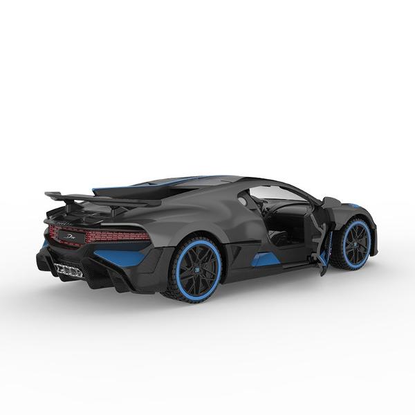 Masinuta are proportiile ideale pentru momente pline de distractie si amuzament avand dimensiunile in centimetri dupa cum urmeaza  199585 Masinuta metalica BUGATTI DIVO scara 1 la 32 are anvelope de cauciuc si un design detaliat interior-exterior realizat din material metalic turnat cu accesorii realizate din material plastic portiere de calitate superioara Copilul dumneavoastra se poate juca in voie cu masina metalica BUGATTI DIVO oferita de brandul international Rastar Nicio cursa nu 