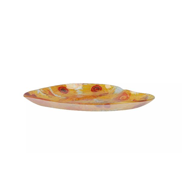 Un platou elegant cu un motiv inspirat din operele lui Van Gogh Calitatea sa înalt&259; îi permite s&259; fie tratat atat ca un obiect de decor dar &537;i pentru utilizare zilnicaDimensiune 245x23 cmGreutate net&259;037 kg