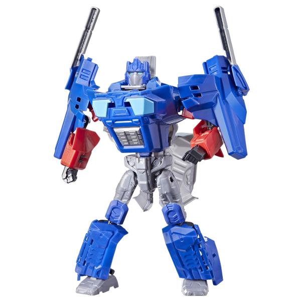 Fanii pot experimenta originile epice ale robotilor Transformers cu aceasta figura de actiune Transformers One Prime Changer Optimus PrimeOrion Pax Aceasta figurina Optimus PrimeOrion Pax de 10 inchi se transforma din robot in masca in 18 pasi Copiii isi pot pune masca si se pot imagina in aventuri fantastice in universul Transformers Cu 2 accesorii care pot fi atasate in modul robot Cifra se bazeaza pe personajul cult din filmul Transformers Transformers One Jucariile interactive 