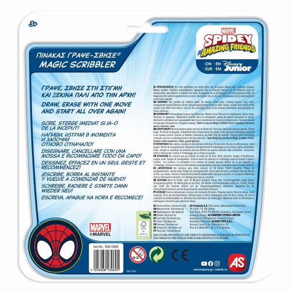 Desenati  stergeti cate modele doriti cu Maggic Scribbler Travel Spidey O panza alba o radiera magica si un stilou magic ii ofera copilului posibilitatea de a desena si sterge de cate ori doreste pentru distractie fara limite Aceasta versiune de calatorie reprezinta cea mai buna alegere pentru joaca copiilor oriunde s-ar afla avand dimensiuni mici si practice incurajeaza copilul sa-si dezvolte fantezia si exprimarea de sine De asemenea este foarte prietenos pentru calatorii deoarece nu 