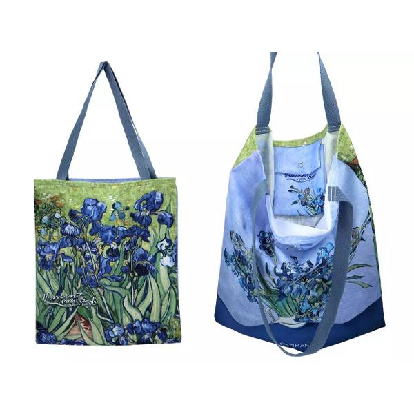 Geanta de um&259;r din material textil „Van Gogh – Iris” este un accesoriu elegant &537;i practic ideal pentru iubitorii de art&259; Cu un design inspirat de celebra pictur&259; a lui Vincent van Gogh aceast&259; geant&259; adaug&259; un strop de creativitate &537;i stil oric&259;rei &539;inuteFabricat&259; din material textil rezistent are dimensiunile de strong 