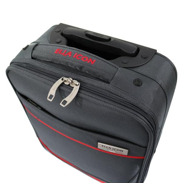 TROLER CARLA GRI CU ROSU 40x30x15cm - 2383Troler cu 2 rotiMaterial PoliesterBuzunar frontal cu fermoarManer superior si suport de sustinere la baza trolerului pentru o manevrare mai usoaraLa interior prezinta bretele elastice pentru fixarea bagajului si un buzunar cu fermoarGreutate 18kg